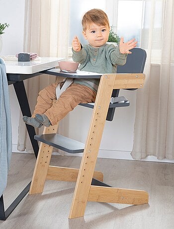 Chaise haute évolutive en bambou FSC® avec plateau repas 'Roba Nature Up'