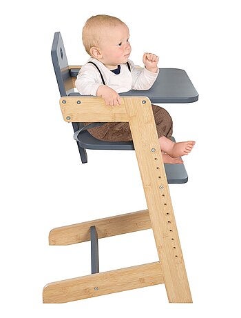Chaise haute évolutive en bambou FSC® avec plateau repas 'Roba Nature Up'