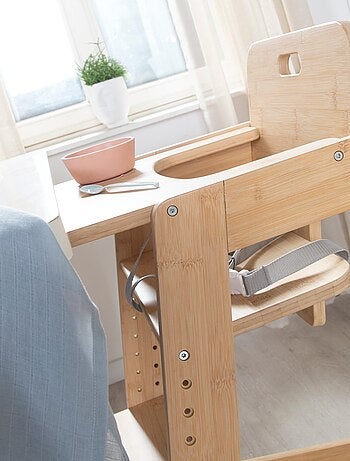 Chaise haute évolutive en bambou FSC® avec plateau repas 'Roba Nature Up'