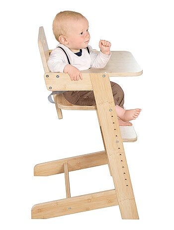 Chaise haute évolutive en bambou FSC® avec plateau repas 'Roba Nature Up'