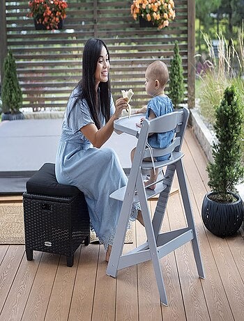 Chaise haute évolutive en bois avec plateau Mamabrum