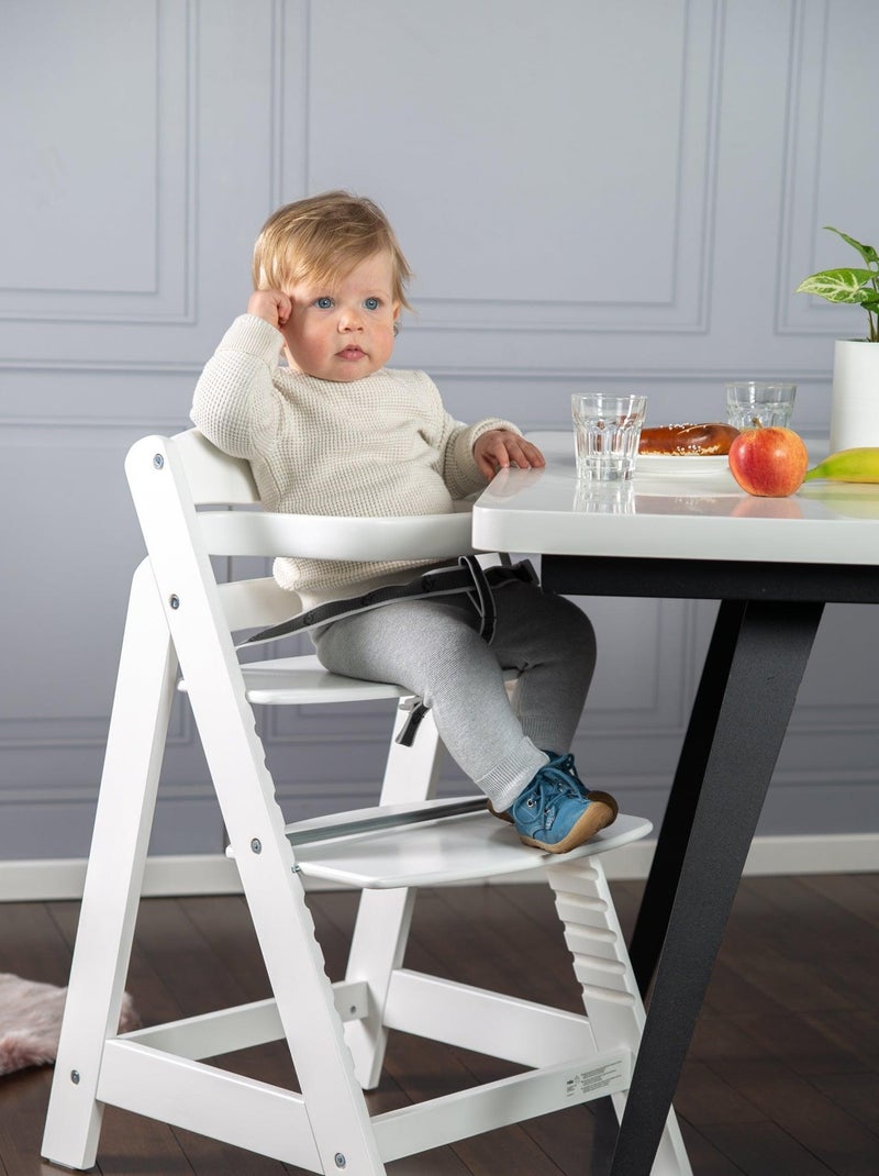 Chaise haute évolutive en bois dès 6 mois jusqu'à 70 kg - ROBA 'sit up III' Blanc - Kiabi