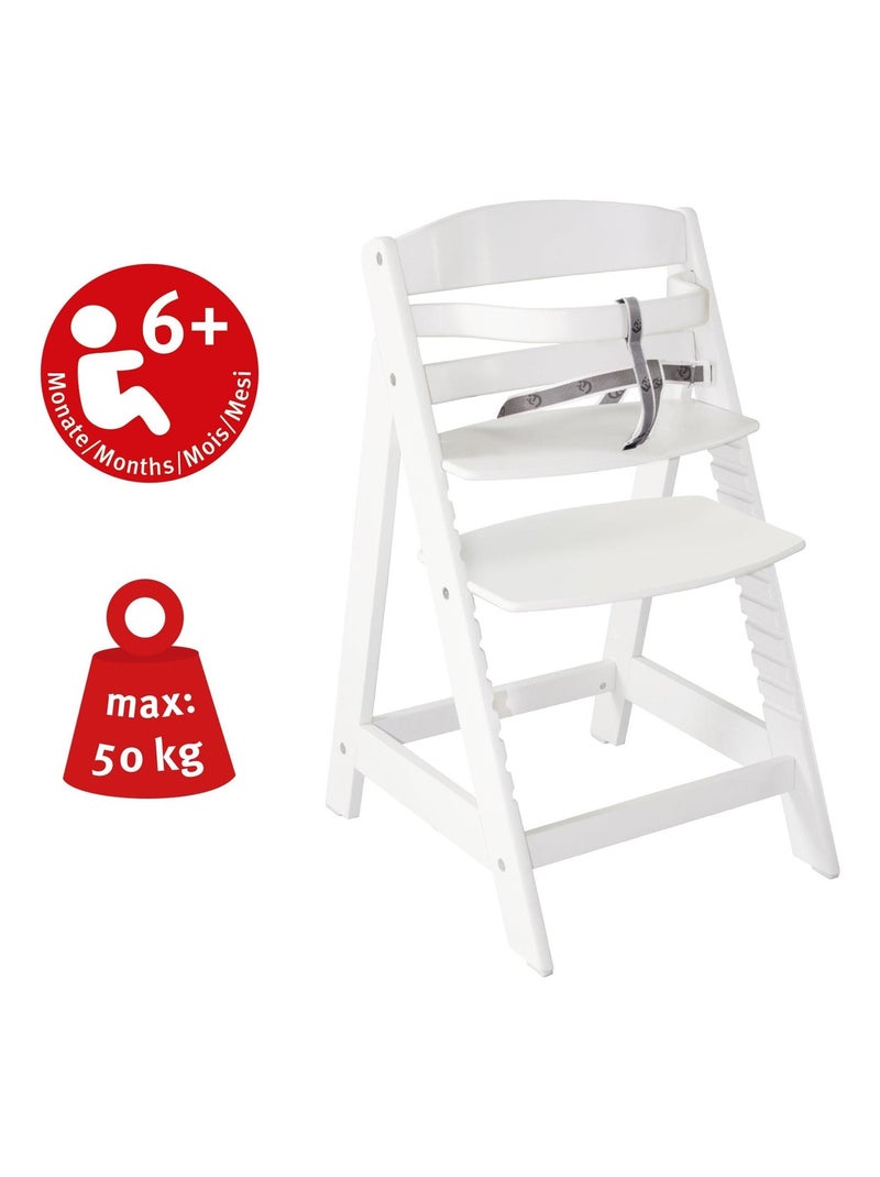 Chaise haute évolutive en bois dès 6 mois jusqu'à 70 kg - ROBA 'sit up III' Blanc - Kiabi