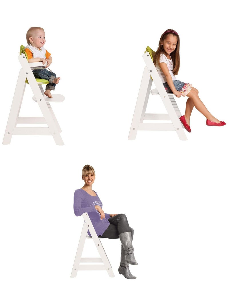 Chaise haute évolutive en bois dès 6 mois jusqu'à 70 kg - ROBA 'sit up III' Blanc - Kiabi