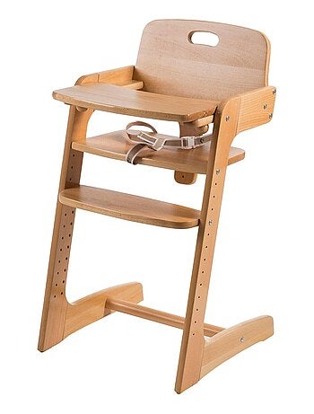 Chaise haute évolutive en bois massif avec plateau repas - Jusqu'à 50 kg - 'Roba Kid Up'