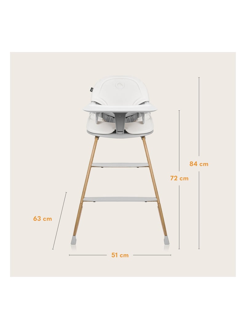 Chaise haute évolutive et transat bebe LIONELO Dalia Set - Jusqu’à 60 kg - Ultra légère Gris - Kiabi