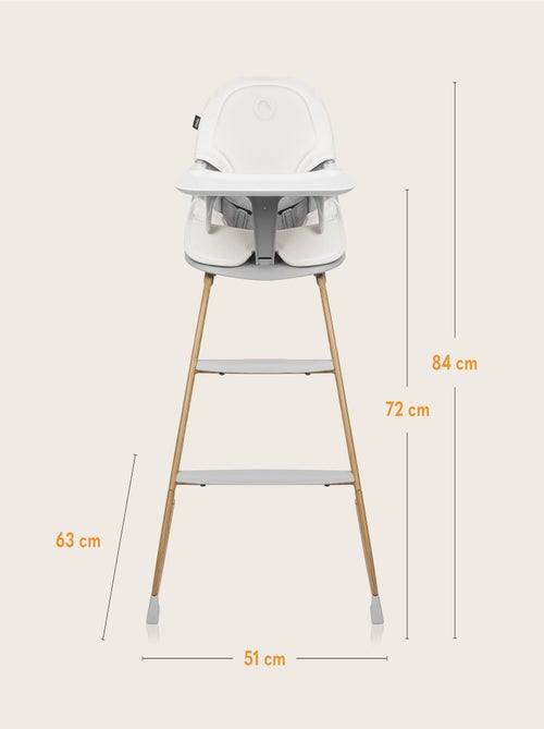 Chaise haute évolutive LIONELO Dalia - Jusqu’à 60 kg - Ultra légère - Kiabi