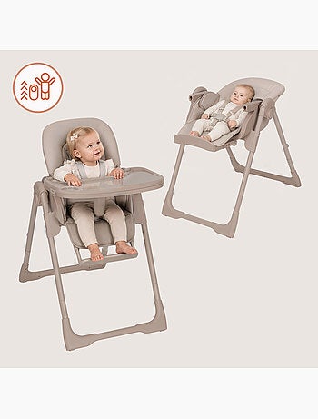 Chaise haute évolutive LIONELO Linn - Réglable hauteur - Roulettes - Pliage compact - Jusqu’à 15 kg