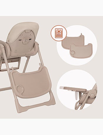 Chaise haute évolutive LIONELO Linn - Réglable hauteur - Roulettes - Pliage compact - Jusqu’à 15 kg