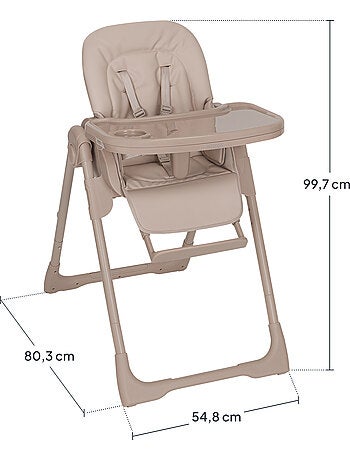 Chaise haute évolutive LIONELO Linn - Réglable hauteur - Roulettes - Pliage compact - Jusqu’à 15 kg