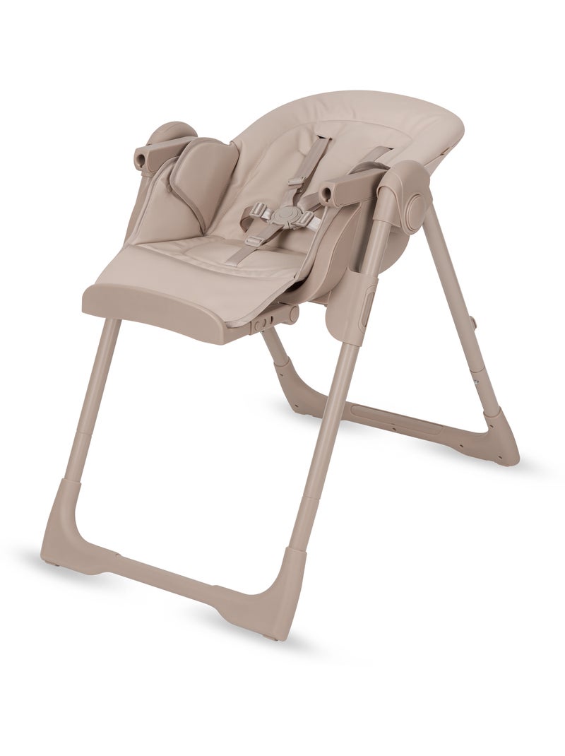Chaise haute évolutive LIONELO Linn - Réglable hauteur - Roulettes - Pliage compact - Jusqu’à 15 kg Beige argile - Kiabi