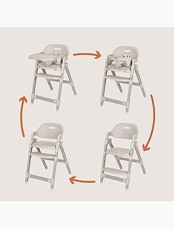 Chaise haute évolutive LIONELO Matt - Réglable hauteur - Pliage compact - Jusqu'à 110kg