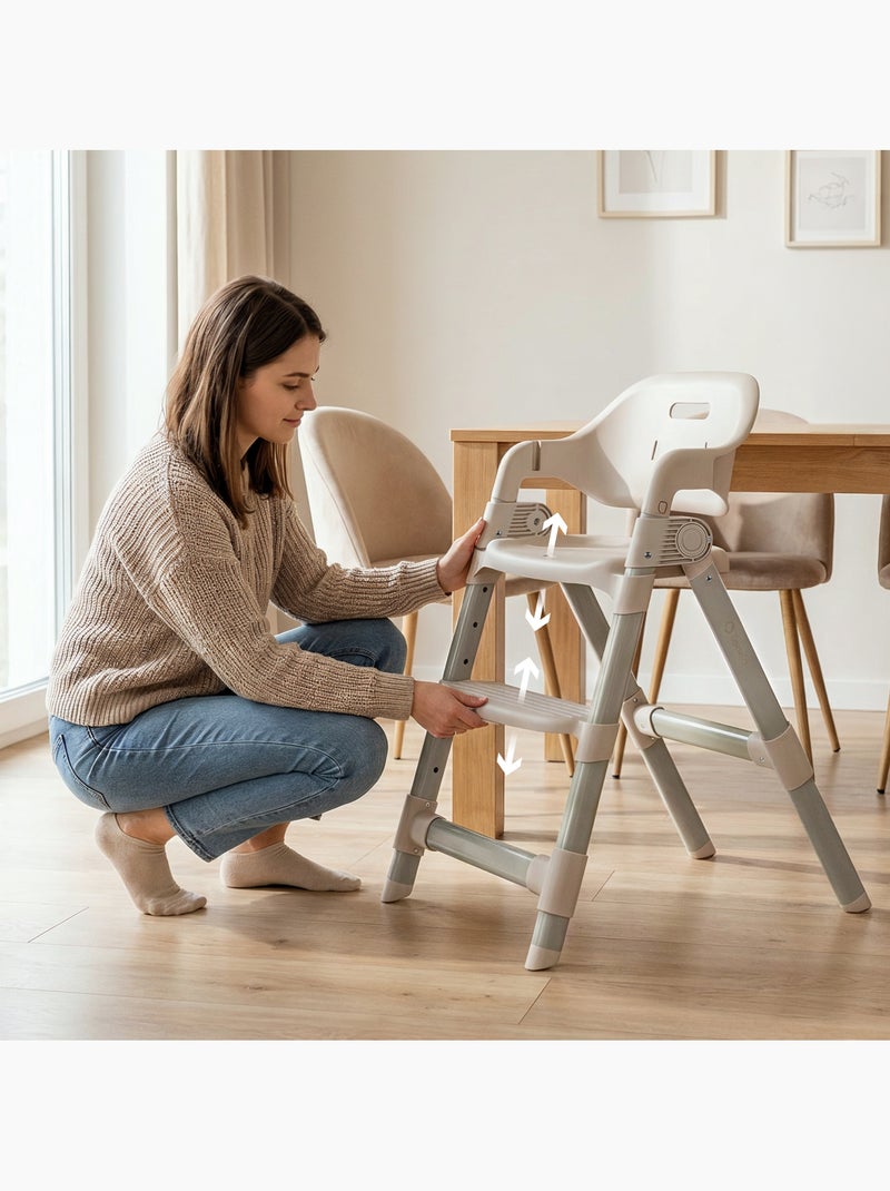 Chaise haute évolutive LIONELO Matt - Réglable hauteur - Pliage compact - Jusqu'à 110kg Beige - Kiabi