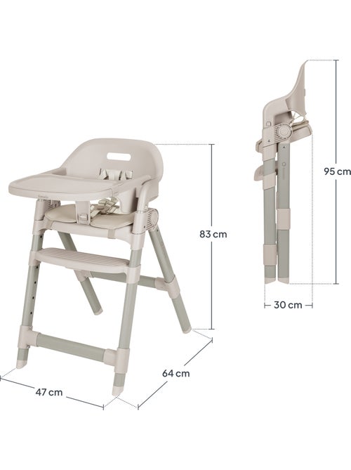 Chaise haute évolutive LIONELO Matt - Réglable hauteur - Pliage compact - Jusqu'à 110kg - Kiabi Chaise haute évolutive LIONELO Matt - Réglable hauteur - Pliage compact - Jusqu'à 110kg - Kiabi