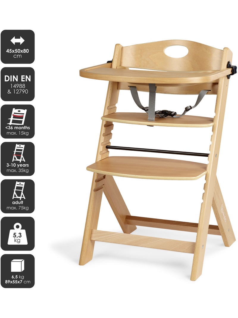 Chaise haute Family PRO avec table - babyGo Bois naturel - Kiabi