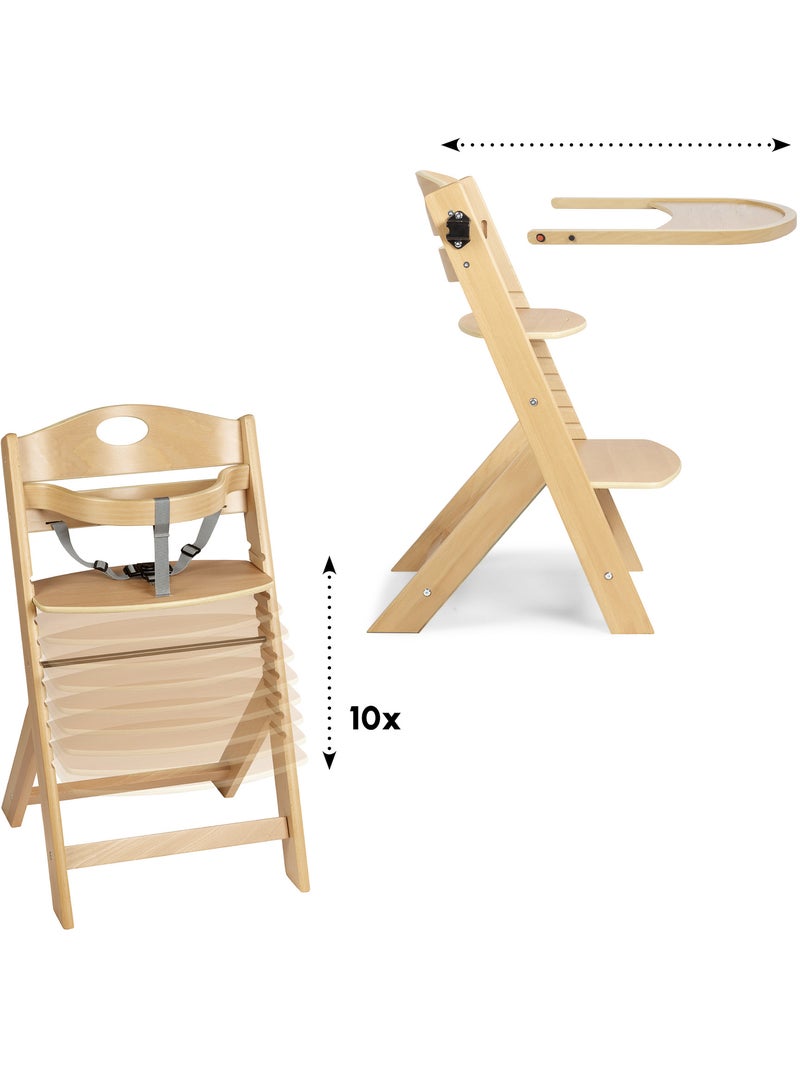Chaise haute Family PRO avec table - babyGo Bois naturel - Kiabi