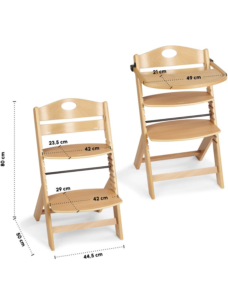 Chaise haute Family PRO avec table - babyGo Bois naturel - Kiabi