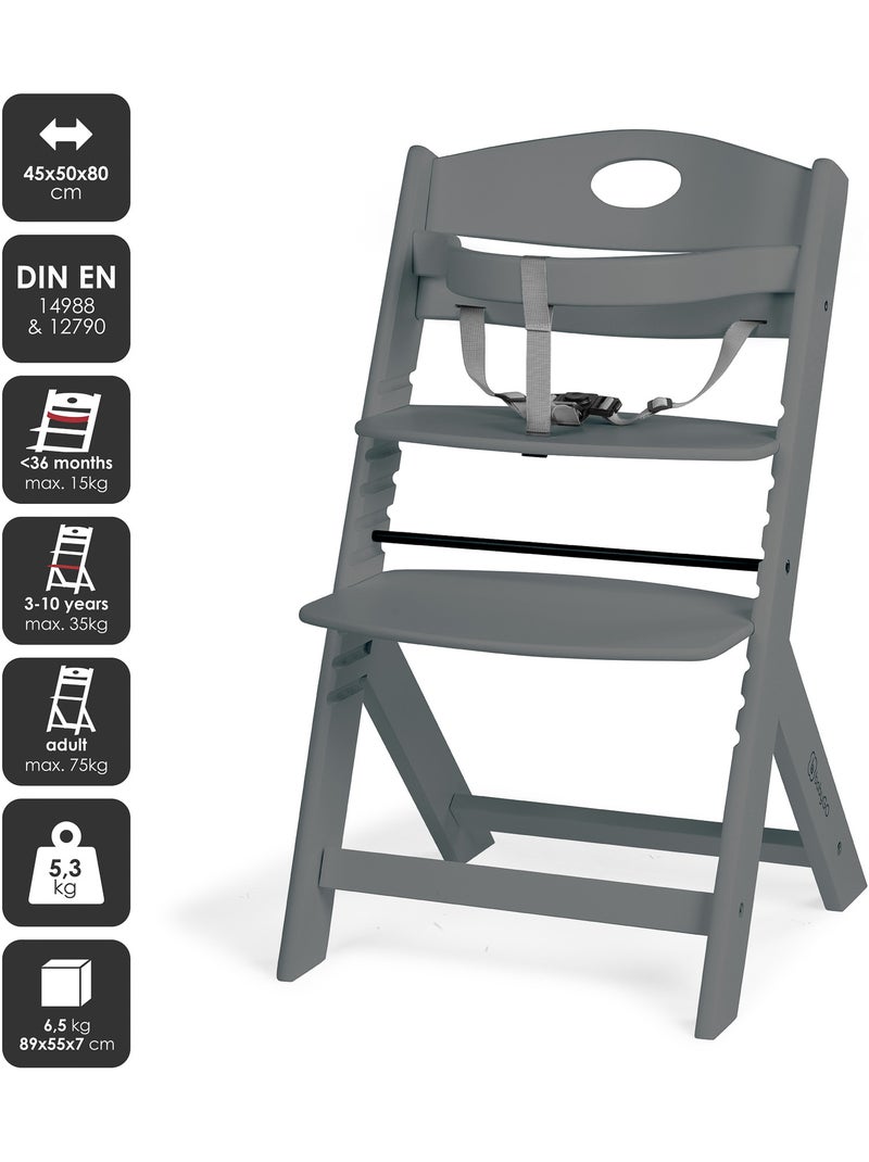 Chaise haute Family PRO avec table - babyGo Gris - Kiabi