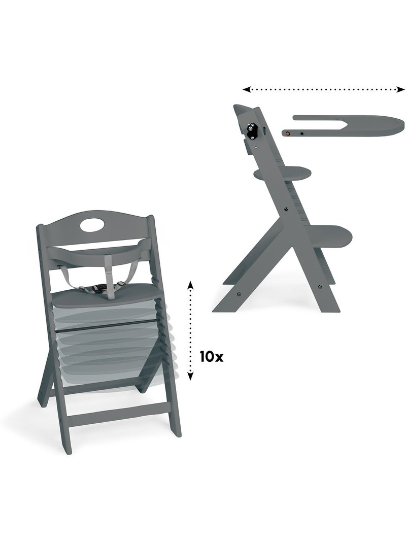 Chaise haute Family PRO avec table - babyGo Gris - Kiabi