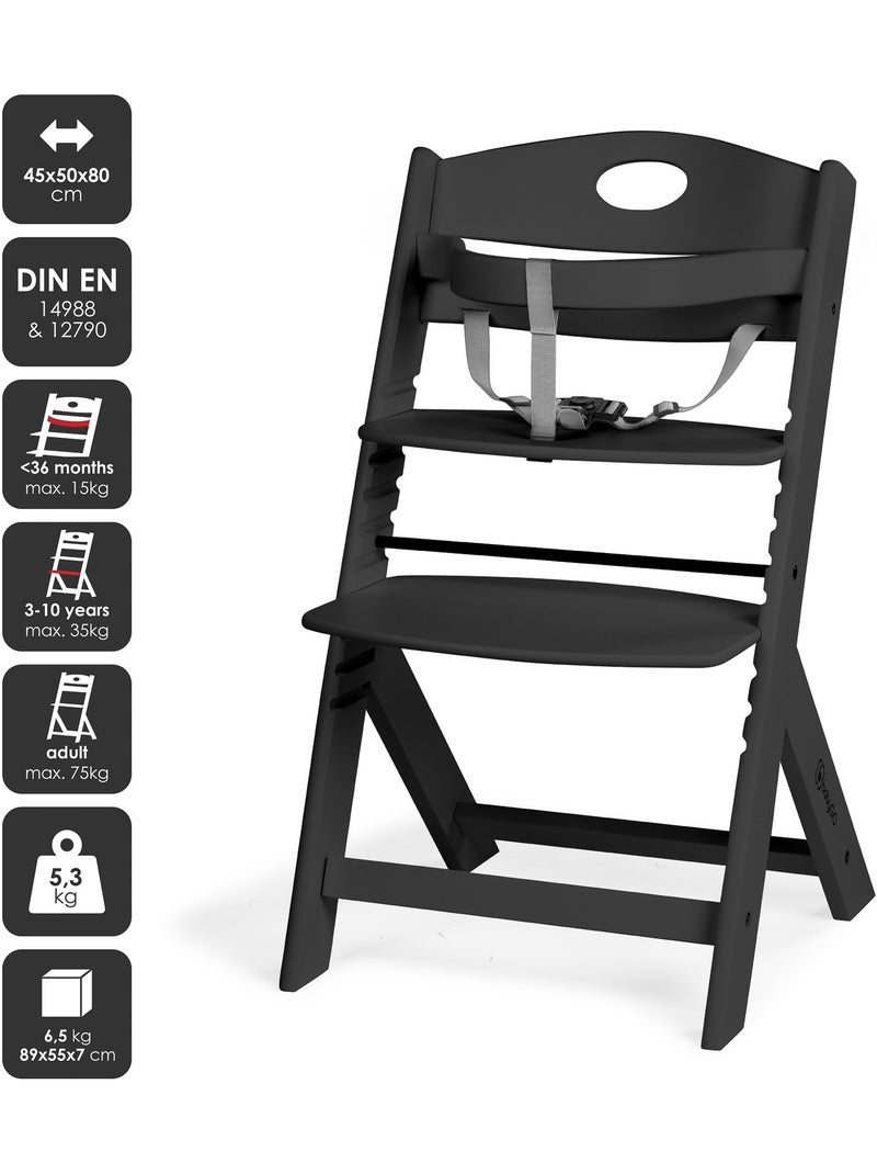 Chaise haute Family PRO avec table - babyGo Noir - Kiabi