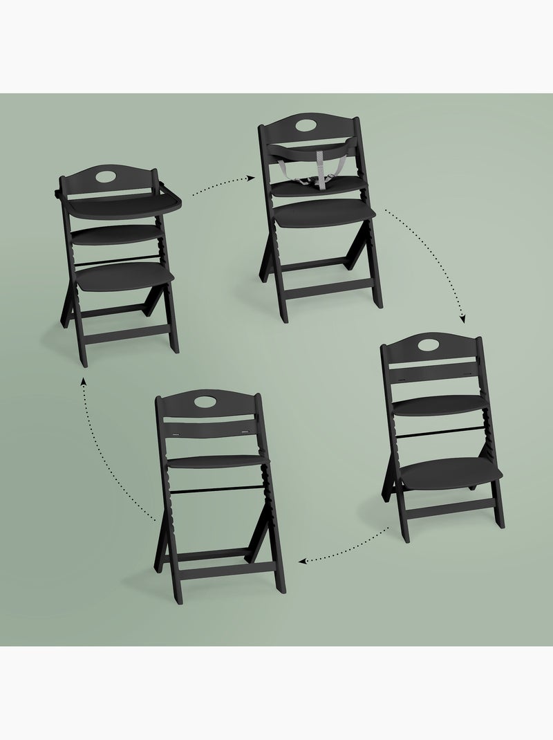 Chaise haute Family PRO avec table - babyGo Noir - Kiabi