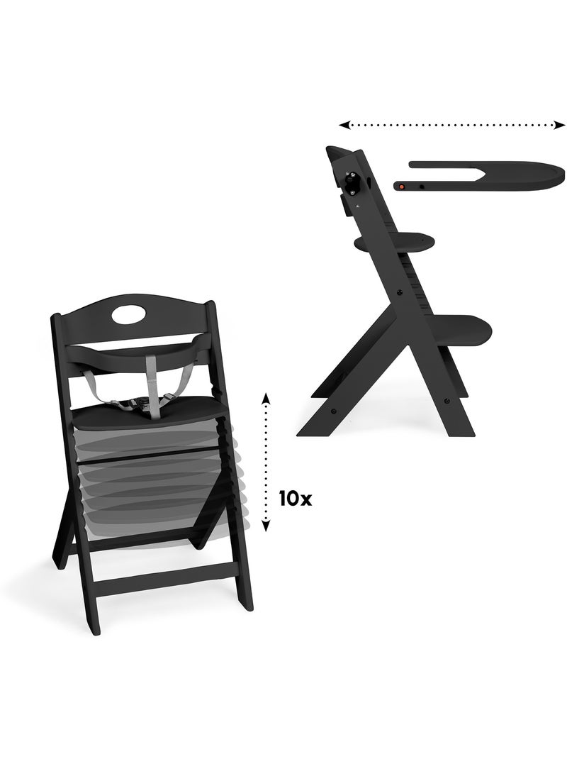 Chaise haute Family PRO avec table - babyGo Noir - Kiabi