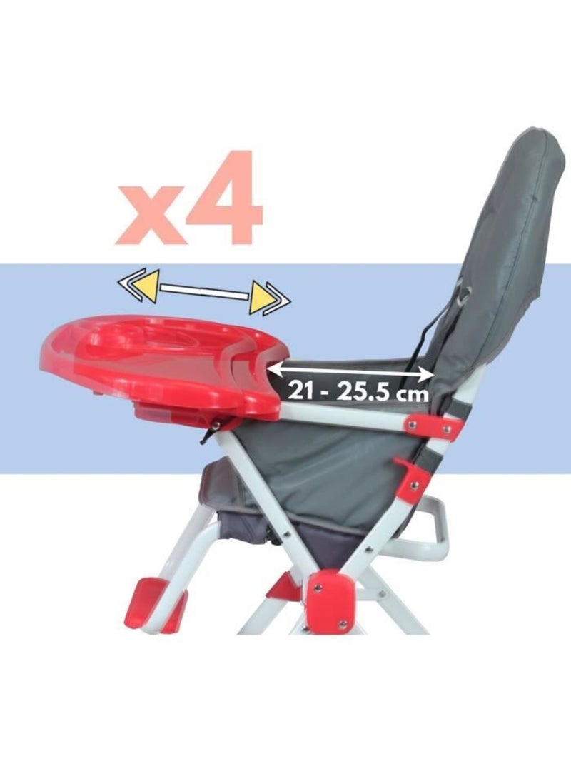 Chaise haute fixe BAMBISOL Gris et rouge - Assise - BAMBISOL Rouge - Kiabi