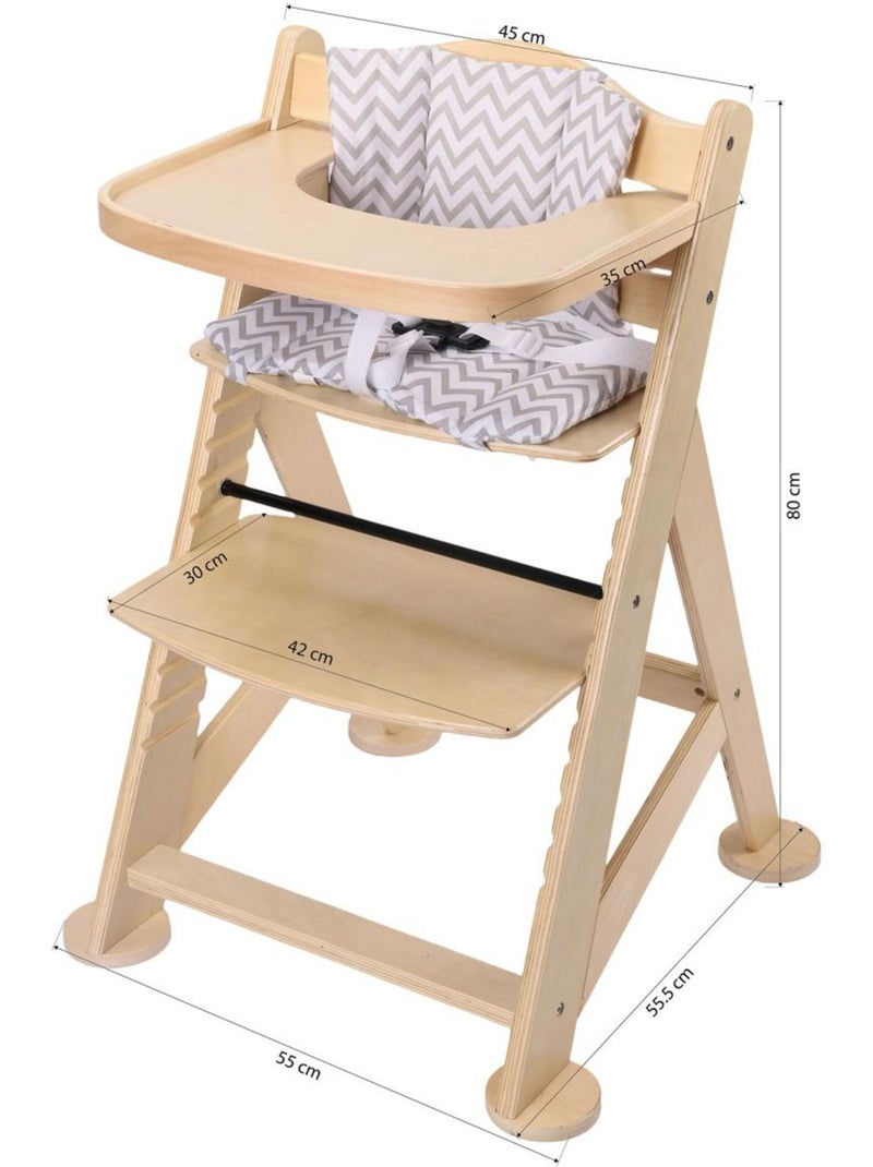 Chaise haute fynn - naturel Beige - Kiabi
