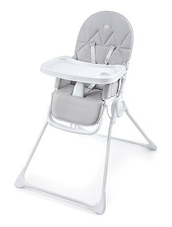 Chaise Haute Kinderkraft BINCI Pliable avec Plateau Réglable, Harnais 5 Points et Repose-Pieds