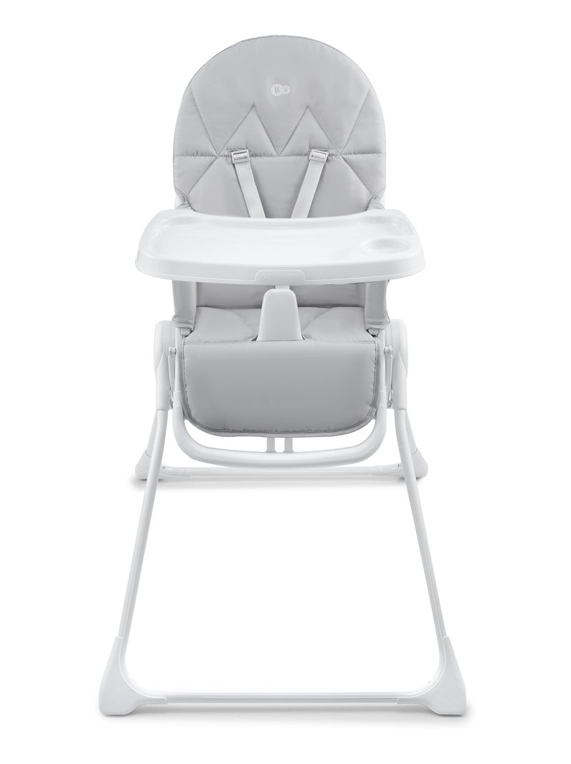 Chaise Haute Kinderkraft BINCI Pliable avec Plateau Réglable, Harnais 5 Points et Repose-Pieds Gris clair - Kiabi