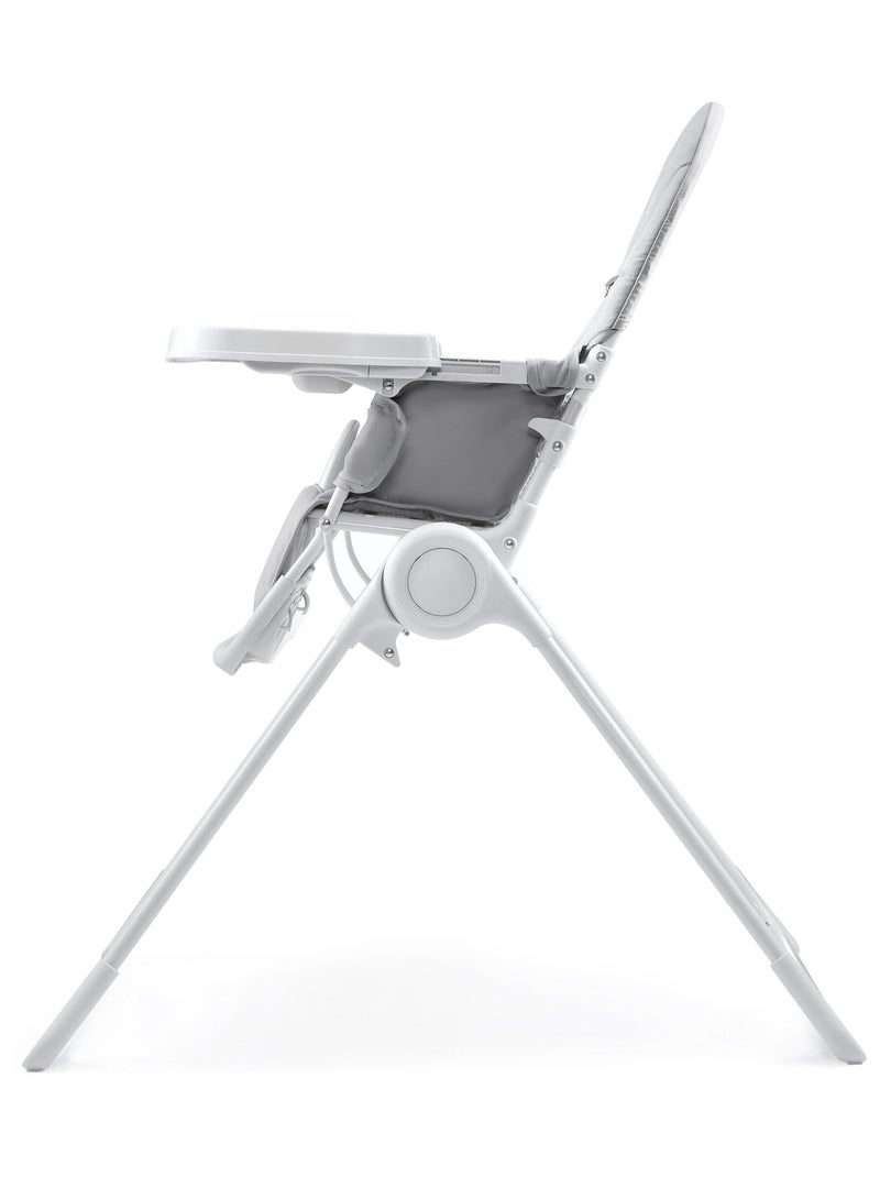 Chaise Haute Kinderkraft BINCI Pliable avec Plateau Réglable, Harnais 5 Points et Repose-Pieds Gris clair - Kiabi
