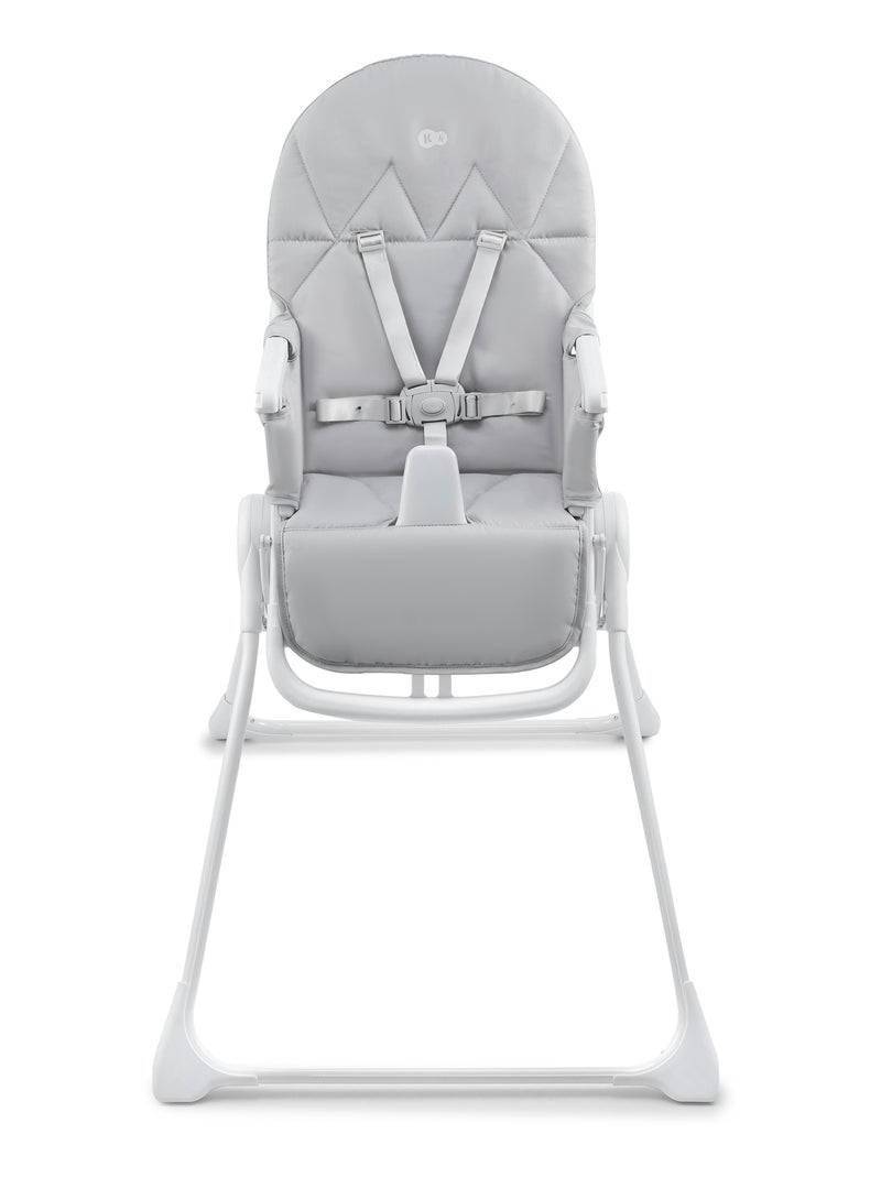 Chaise Haute Kinderkraft BINCI Pliable avec Plateau Réglable, Harnais 5 Points et Repose-Pieds Gris clair - Kiabi