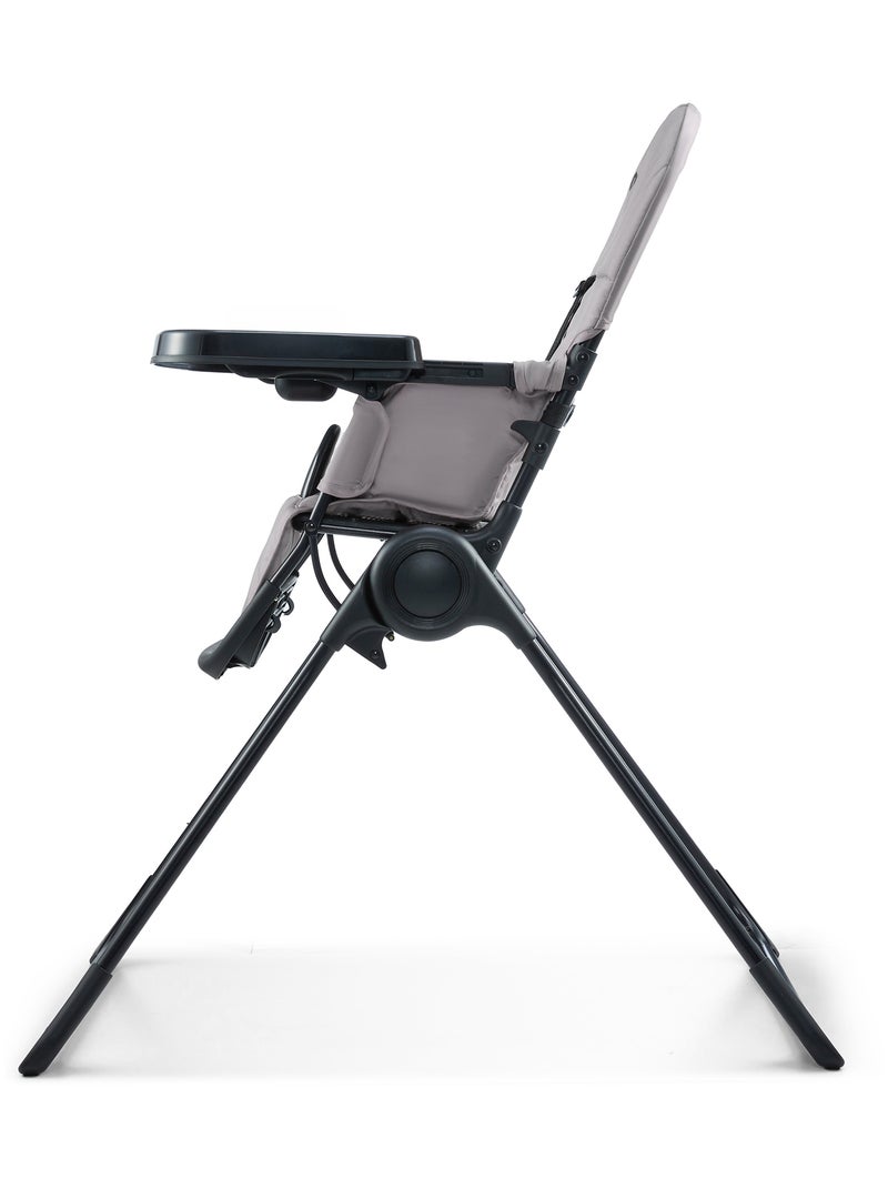 Chaise Haute Kinderkraft BINCI Pliable avec Plateau Réglable, Harnais 5 Points et Repose-Pieds Gris - Kiabi