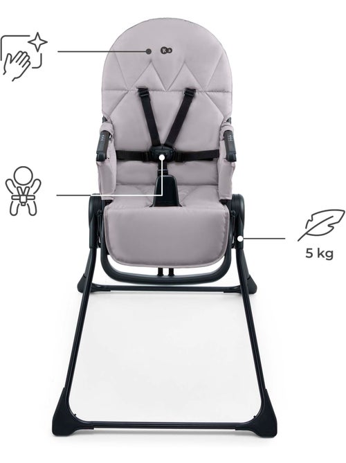 Chaise Haute Kinderkraft BINCI Pliable avec Plateau Réglable, Harnais 5 Points et Repose-Pieds - Kiabi Chaise Haute Kinderkraft BINCI Pliable avec Plateau Réglable, Harnais 5 Points et Repose-Pieds - Kiabi