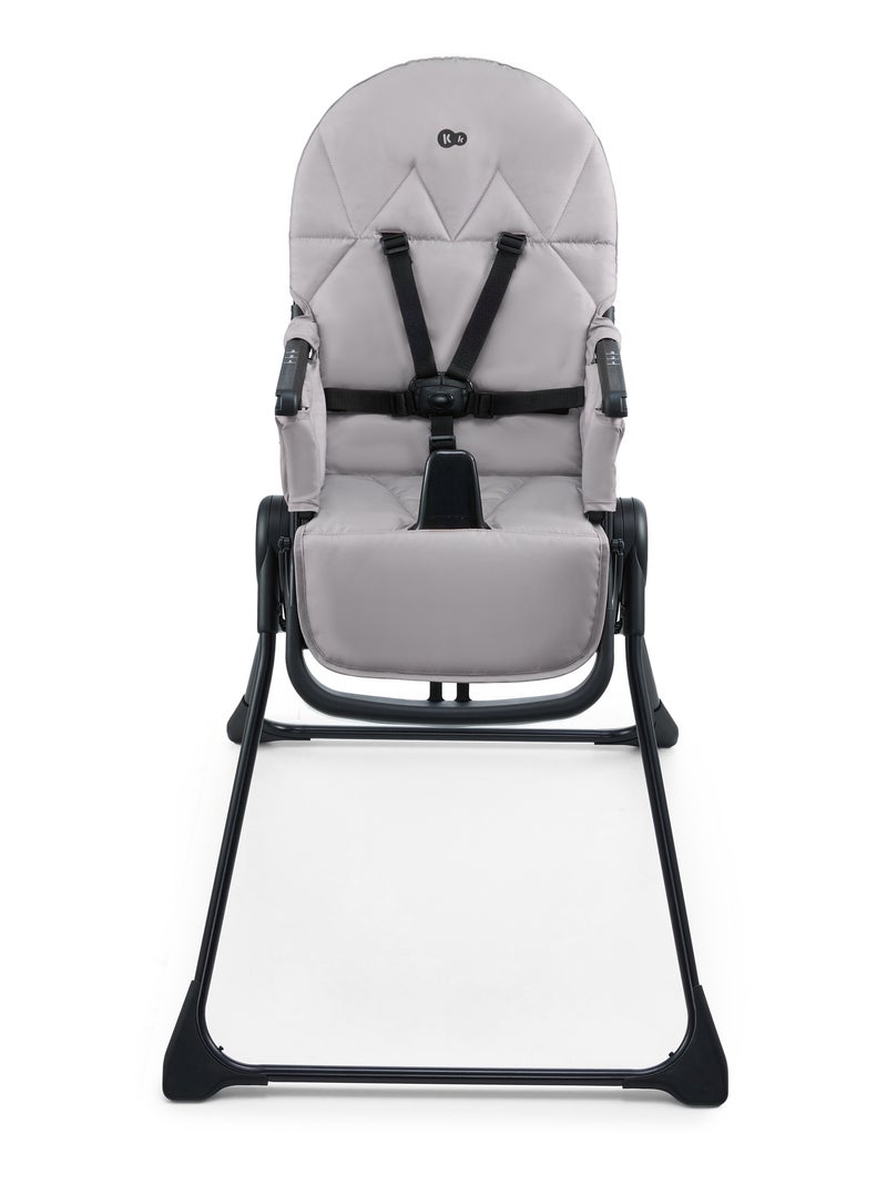Chaise Haute Kinderkraft BINCI Pliable avec Plateau Réglable, Harnais 5 Points et Repose-Pieds Gris - Kiabi