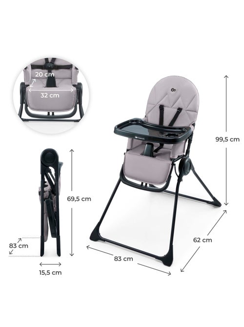 Chaise Haute Kinderkraft BINCI Pliable avec Plateau Réglable, Harnais 5 Points et Repose-Pieds - Kiabi Chaise Haute Kinderkraft BINCI Pliable avec Plateau Réglable, Harnais 5 Points et Repose-Pieds - Kiabi