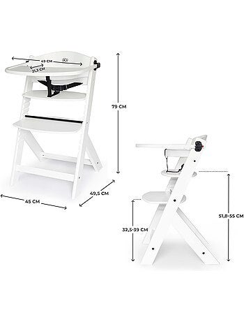 Chaise Haute Kinderkraft ENOCK 3 en 1 Évolutive jusqu’à 35 kg avec Repose-Pieds Réglable