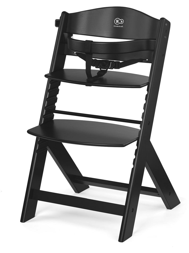 Chaise Haute Kinderkraft ENOCK 2 en 1 Évolutive jusqu’à 35 kg avec Repose-Pieds Réglable Noir - Kiabi