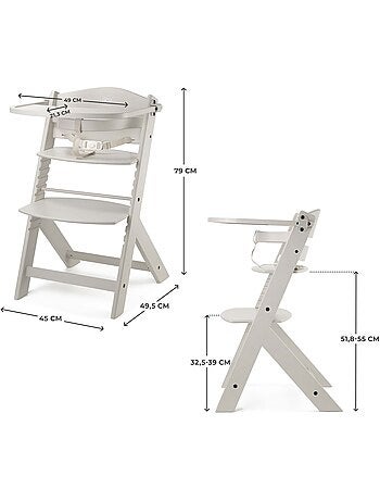 Chaise Haute Kinderkraft ENOCK 3 en 1 Évolutive jusqu’à 35 kg avec Repose-Pieds Réglable