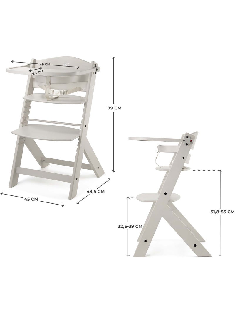 Chaise Haute Kinderkraft ENOCK 3 en 1 Évolutive jusqu’à 35 kg avec Repose-Pieds Réglable Beige - Kiabi