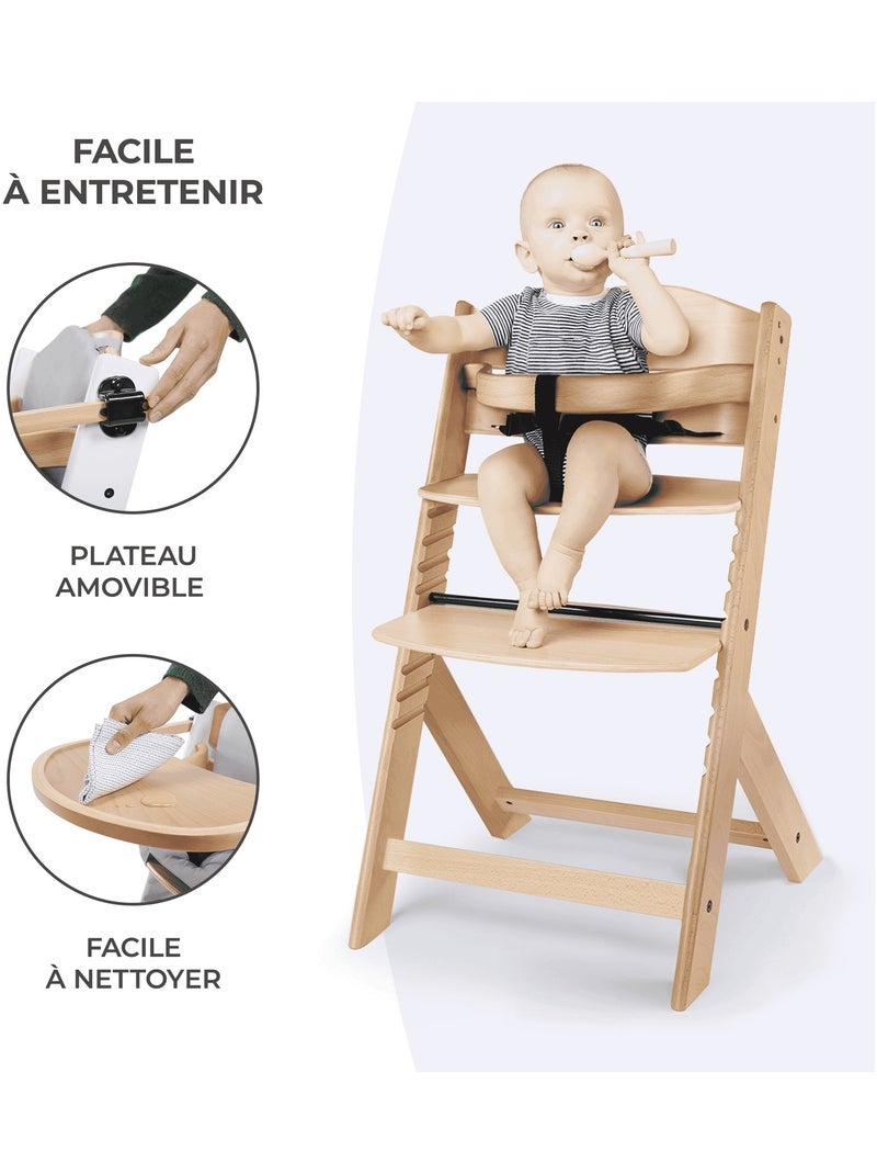 Chaise Haute Kinderkraft ENOCK 3 en 1 Évolutive jusqu’à 35 kg avec Repose-Pieds Réglable Gris - Kiabi
