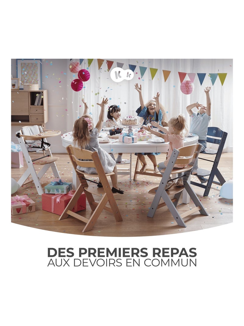 Chaise Haute Kinderkraft ENOCK 3 en 1 Évolutive jusqu’à 35 kg avec Repose-Pieds Réglable Gris - Kiabi