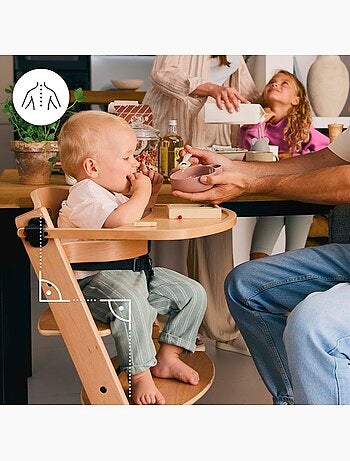 Chaise Haute Kinderkraft ENOCK 3 en 1 Évolutive jusqu’à 35 kg avec Repose-Pieds Réglable