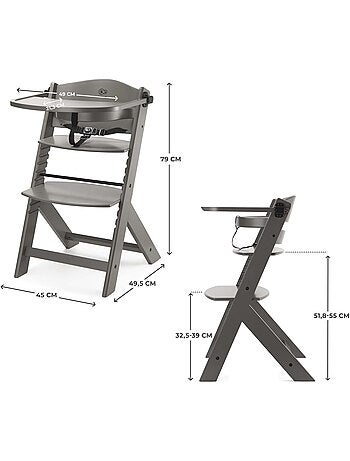 Chaise Haute Kinderkraft ENOCK 3 en 1 Évolutive jusqu’à 35 kg avec Repose-Pieds Réglable
