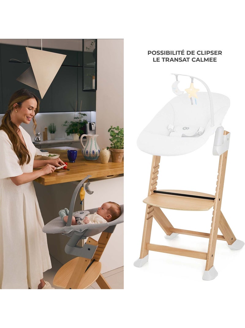 Chaise Haute Kinderkraft ENOCK 3 en 1 Évolutive jusqu’à 35 kg avec Repose-Pieds Réglable Marron - Kiabi