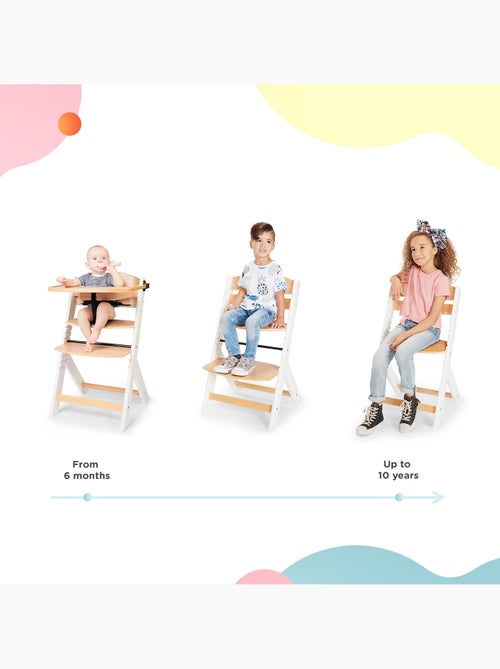Chaise Haute Kinderkraft ENOCK avec Coussin, Évolutive jusqu’à 35 kg et Repose-Pieds Réglable - Kiabi