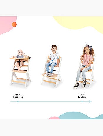 Chaise Haute Kinderkraft ENOCK 2 en 1 Évolutive jusqu’à 35 kg avec Repose-Pieds Réglable