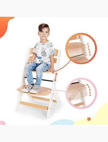 Chaise Haute Kinderkraft ENOCK 2 en 1 Évolutive jusqu’à 35 kg avec Repose-Pieds Réglable