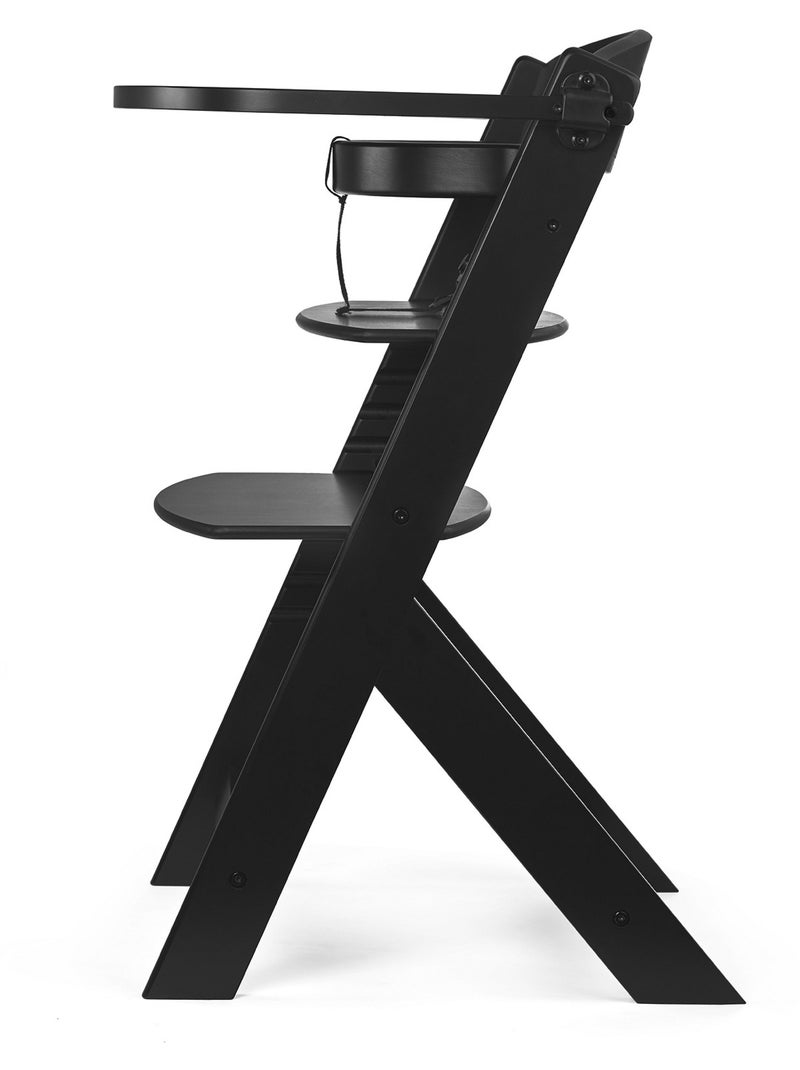 Chaise Haute Kinderkraft ENOCK avec Coussin, Évolutive jusqu’à 35 kg et Repose-Pieds Réglable Noir Gris - Kiabi