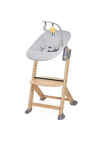 Chaise Haute Kinderkraft ENOCK + CALMEE avec Transat Évolutif jusqu’à 35 kg et Repose-Pieds Réglable
